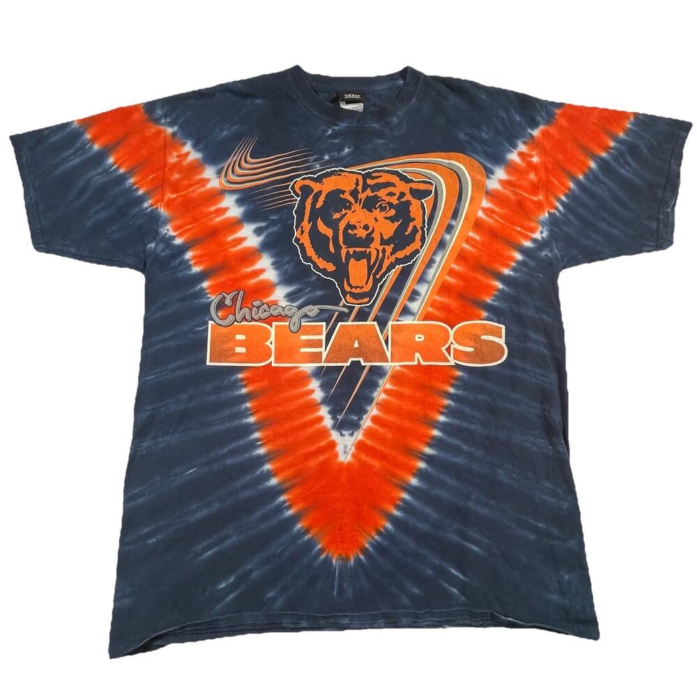 Chicago Bears Tie Dye T Shirt Mens XL NFL Team Apparel Double Sided Tee